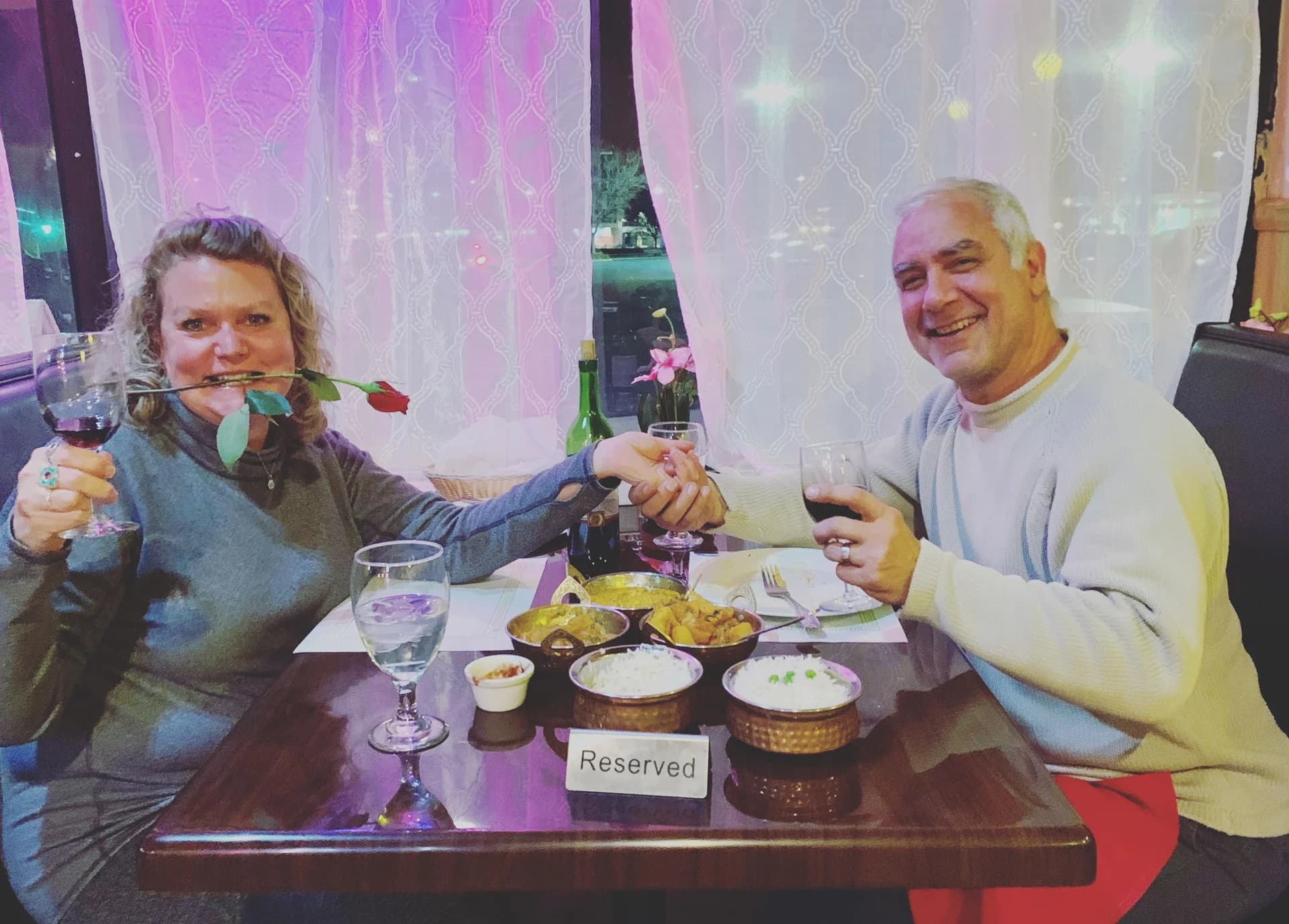 Valentine's Day dinner scene at Tandoori Kitchen